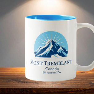 Mont Tremblant Quebec Canada ski resort souvenir Two-Tone Coffee Mug
