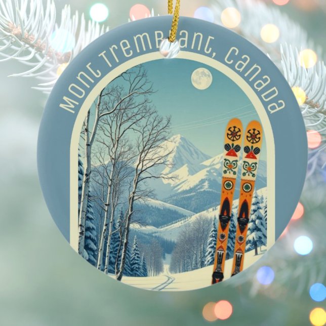 Mont Tremblant Quebec Canada ski souvenir  Ceramic Tree Decoration (Creator Uploaded)