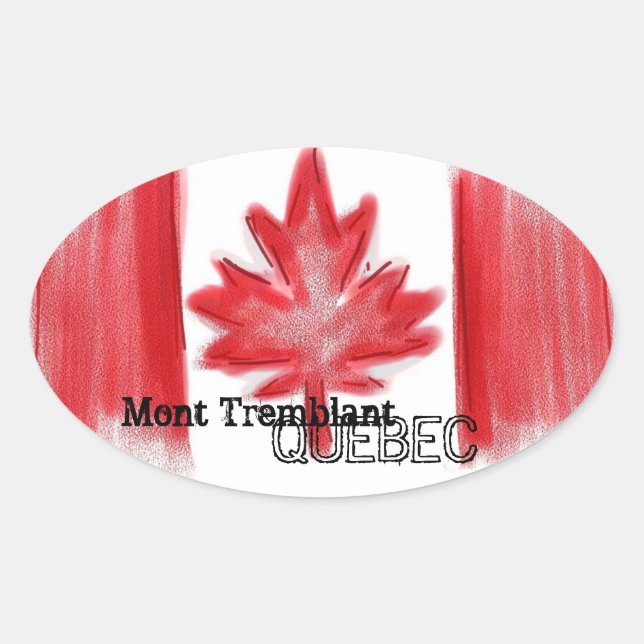 Mont Tremblant Quebec canadian flag stickers (Front)