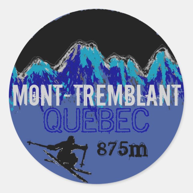 Mont Tremblant Quebec colourful ski art stickers (Front)