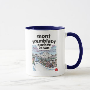 Mont Tremblant Quebec Cute Skiing Watercolor  Mug
