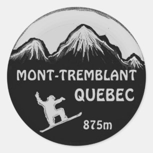 Mont Tremblant Quebec grey snowboard art stickers