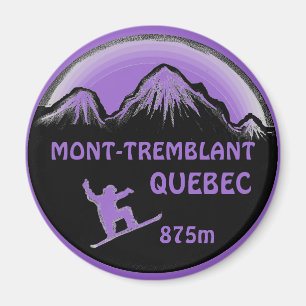 Mont Tremblant Quebec purple snowboard art magnet