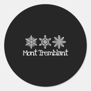 Mont tremblant quebec snowflake snow skier skiing classic round sticker