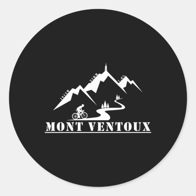 Mont Ventoux Bicycle France Tour Cycling Alpes Classic Round Sticker (Front)