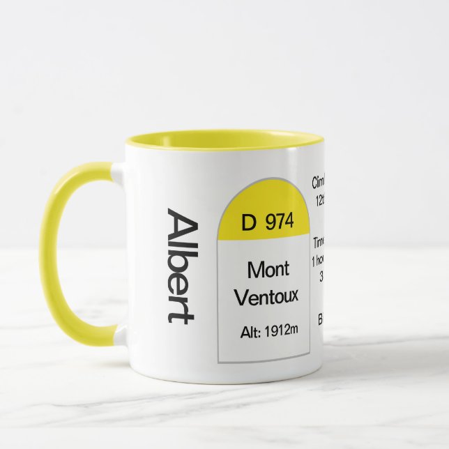 Mont Ventoux, french road marker, road bike, climb Mug (Left)