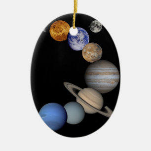 Montage of Planets in Space Ceramic Tree Decoration