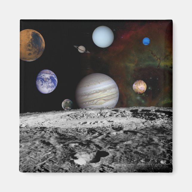 Montage of the planets and Jupiter's moons Magnet (Front)