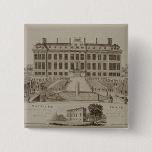 Montague House, now the British Museum, 1813 (engr 15 Cm Square Badge