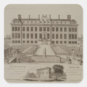 Montague House, now the British Museum, 1813 (engr Square Sticker