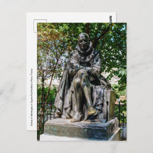 Montaigne statue at Square Paul Painleve in Paris Postcard