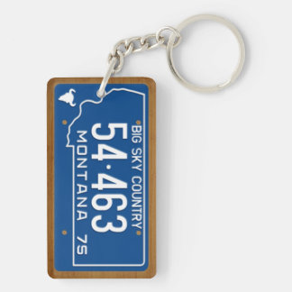 Montana 1975 Vintage License Plate Keychain