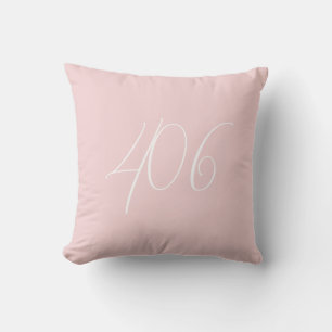 Montana 406 Pink With White Area Code Cushion