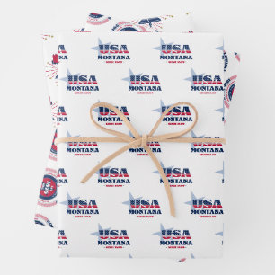 Montana, 50 States, Liberty Bell Wrapping Paper Sheet