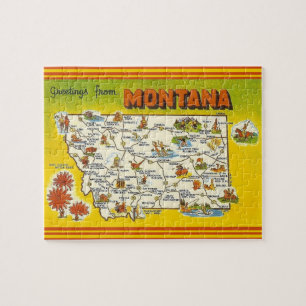 Montana 8x10 Postcard Map Jigsaw Puzzle