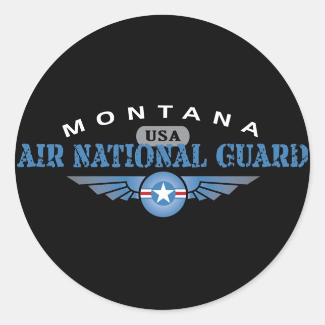 Montana Air National Guard Classic Round Sticker (Front)