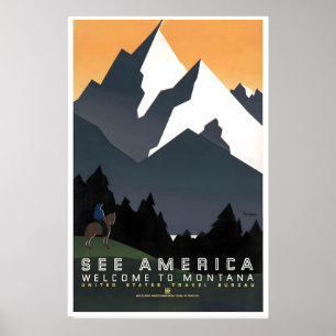 Montana America United States Rocky Mountains Poster