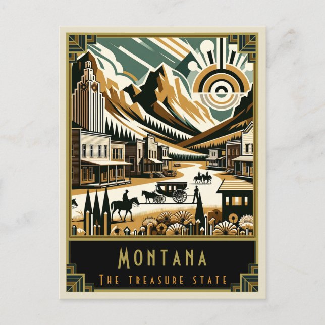 Montana | Art Deco Postcard (Front)
