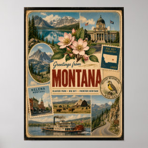 Montana Authentic Vintage Style Poster
