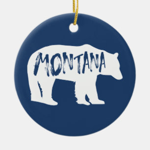 Montana Bear Ceramic Tree Decoration