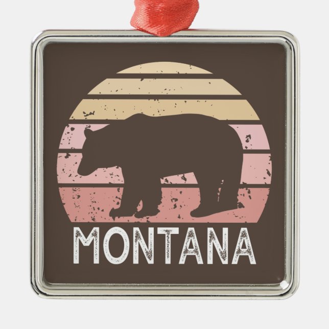 Montana Bear Metal Tree Decoration (Front)