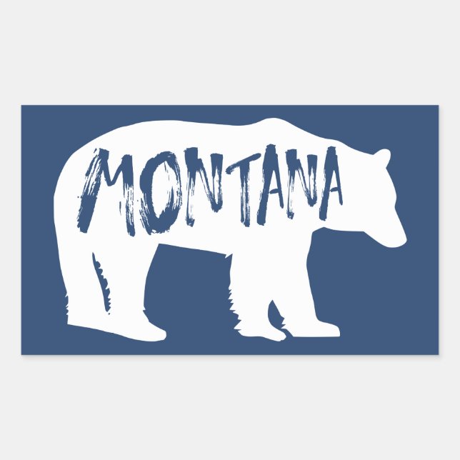 Montana Bear Rectangular Sticker (Front)