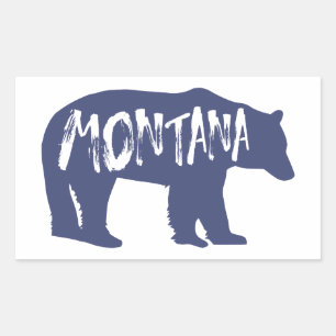 Montana Bear Rectangular Sticker
