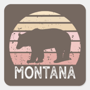 Montana Bear Square Sticker