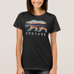Montana Bear with Glacier National Park Lake Image T-Shirt