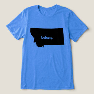 Montana Belong State Map  Tri-Blend Shirt