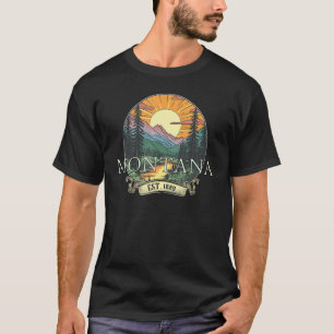 Montana Big Sky Country Mountains Vintage Men Wome T-Shirt