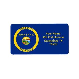 Montana Big Sky Country Personalised Flag Label