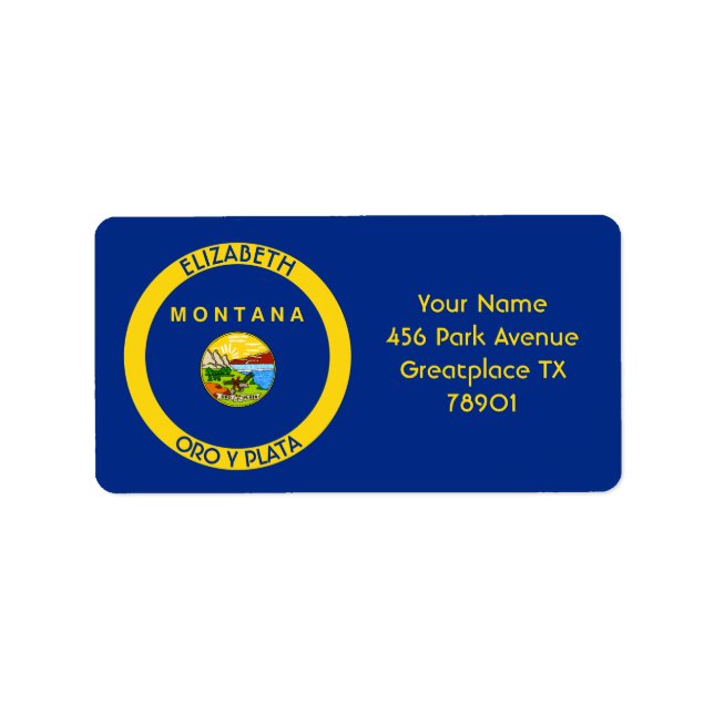 Montana Big Sky Country Personalised Flag Label (Front)