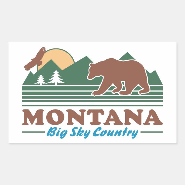 Montana Big Sky Country Rectangular Sticker (Front)
