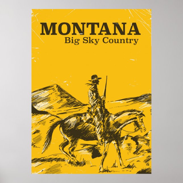 Montana Big sky Country vintage travel poster (Front)