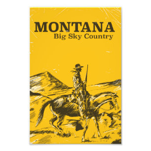Montana Big sky Country vintage travel poster