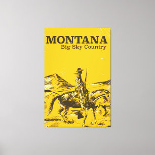 Montana Big sky Country vintage travel poster Canvas Print