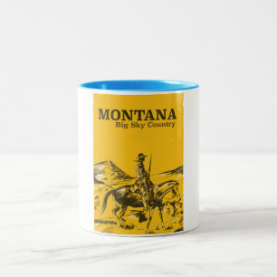 Montana Big sky Country vintage travel poster Two-Tone Coffee Mug