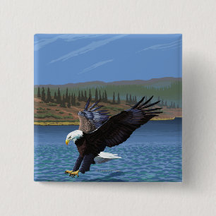 Montana -- Big Sky CountryDiving Eagle 15 Cm Square Badge