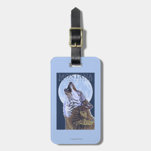 Montana -- Big Sky CountryHowling Wolf Luggage Tag