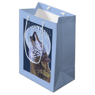 Montana -- Big Sky CountryHowling Wolf Medium Gift Bag