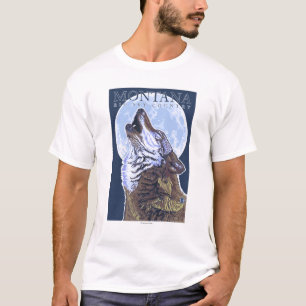 Montana -- Big Sky CountryHowling Wolf T-Shirt
