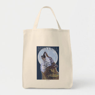 Montana -- Big Sky CountryHowling Wolf Tote Bag