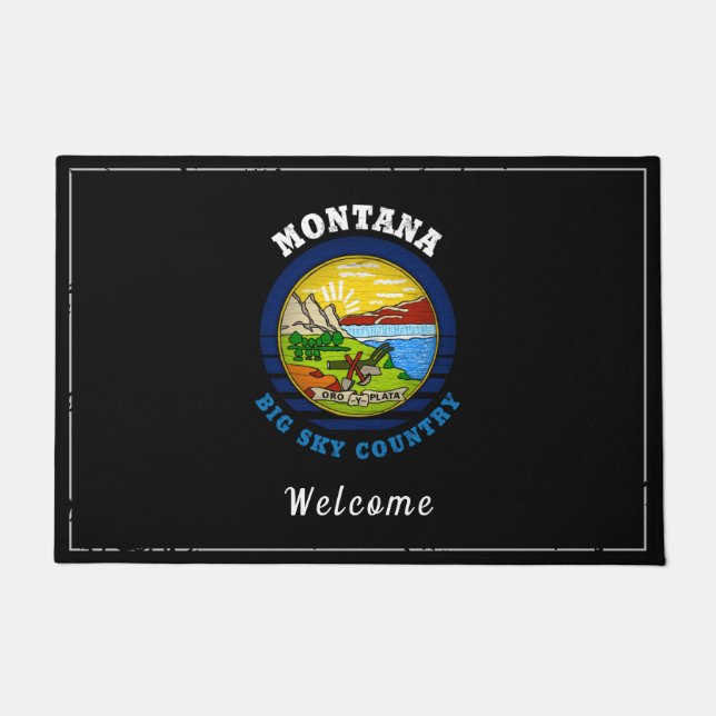MONTANA BIG SKY STATE FLAG DOORMAT (Front)