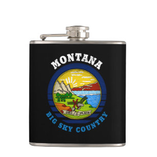 MONTANA BIG SKY STATE FLAG HIP FLASK