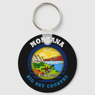 MONTANA BIG SKY STATE FLAG KEY RING