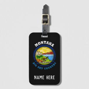 MONTANA BIG SKY STATE FLAG LUGGAGE TAG