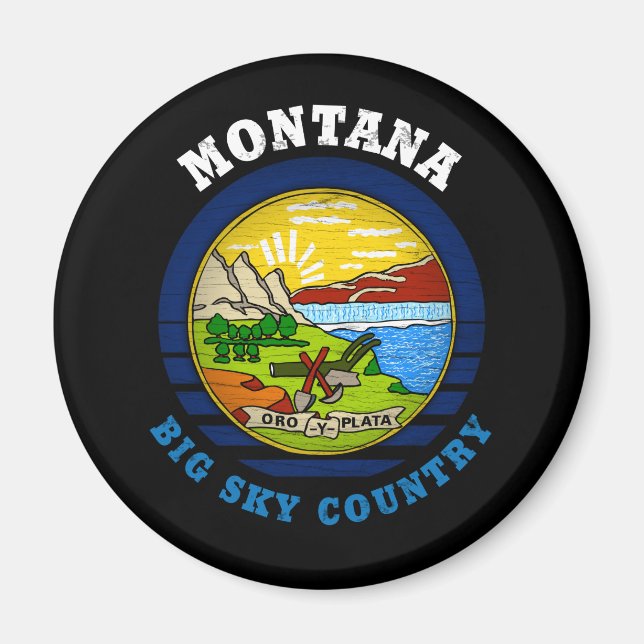 MONTANA BIG SKY STATE FLAG MAGNET (Front)