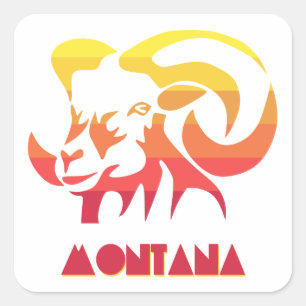 Montana Bighorn Square Sticker