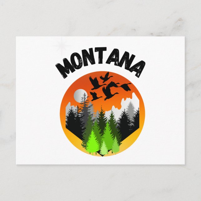Montana Birds, Mountains and Trees. Outdoorsmen Postcard (Front)